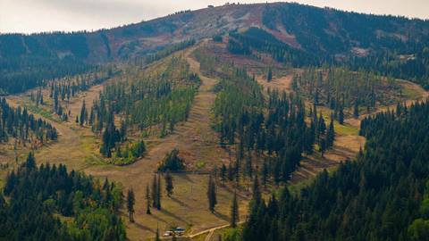 drone image of backside of schweitze rmountain