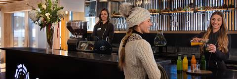 woman at front desk of cambium spa