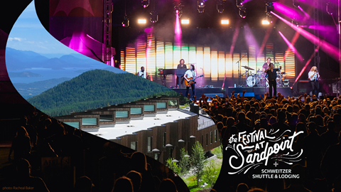 image showing performance at the festival and images of hotels at schweitzer