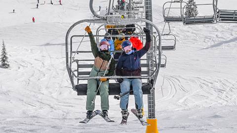 two people on chairlift at Schweitzer