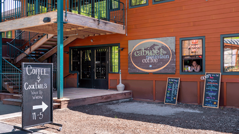 cabinet mountain coffee walk up window at Schweitzer