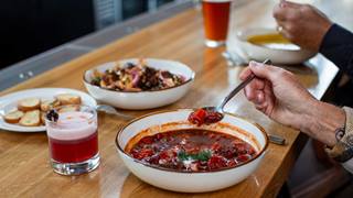 soup and appetizers at the bar at Crow's Bench at Schweitzer