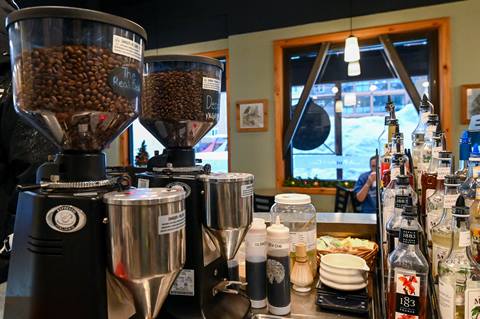 mojo cafe coffee grinders and syrups