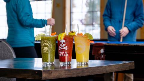 image of three different types of bloody mary's at Schweitzer