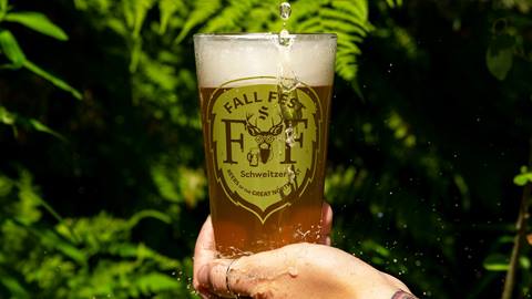 image of beer being poured into fall fest glassware
