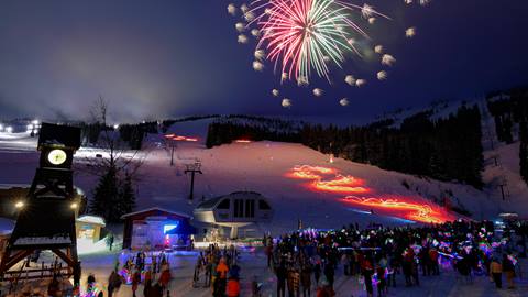 fireworks and glow parade at Schweitzer