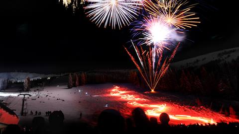 fireworks and glow parade at Schweitzer