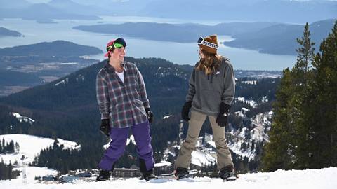 people spring skiing at Schweitzer