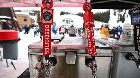 deschutes beer taps at snow bar at schweitzer