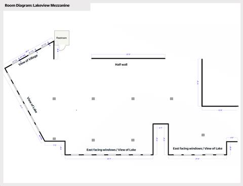 Room Diagram of Schweitzer's Lakeview Mezzainine
