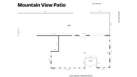 diagram and measurements of the Mountain View Patio at Schweitzer