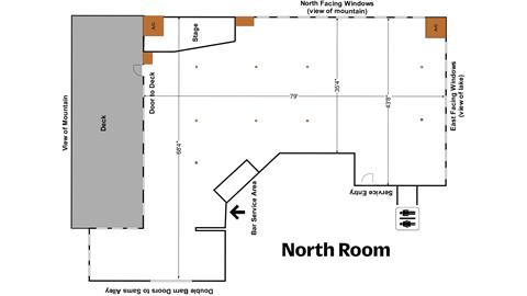 diagram and measurements of the North Room at Schweitzer