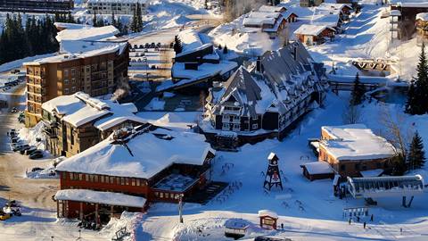 drone view of schweitzer Village
