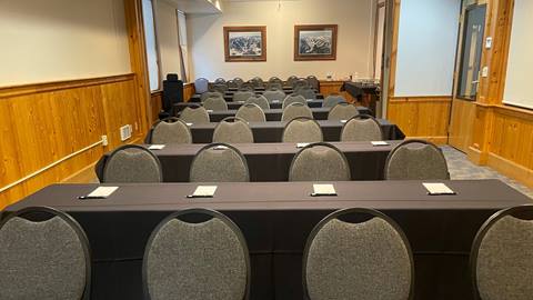 photo of chairs and tables set up for convention