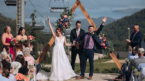 image of bride and groom getting married at Schweitzer