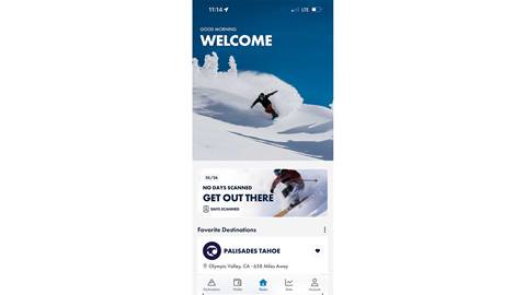 Ikon Pass App home screen