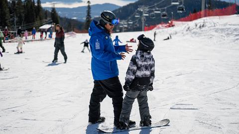snowboard instructor teaching at Schweitzer