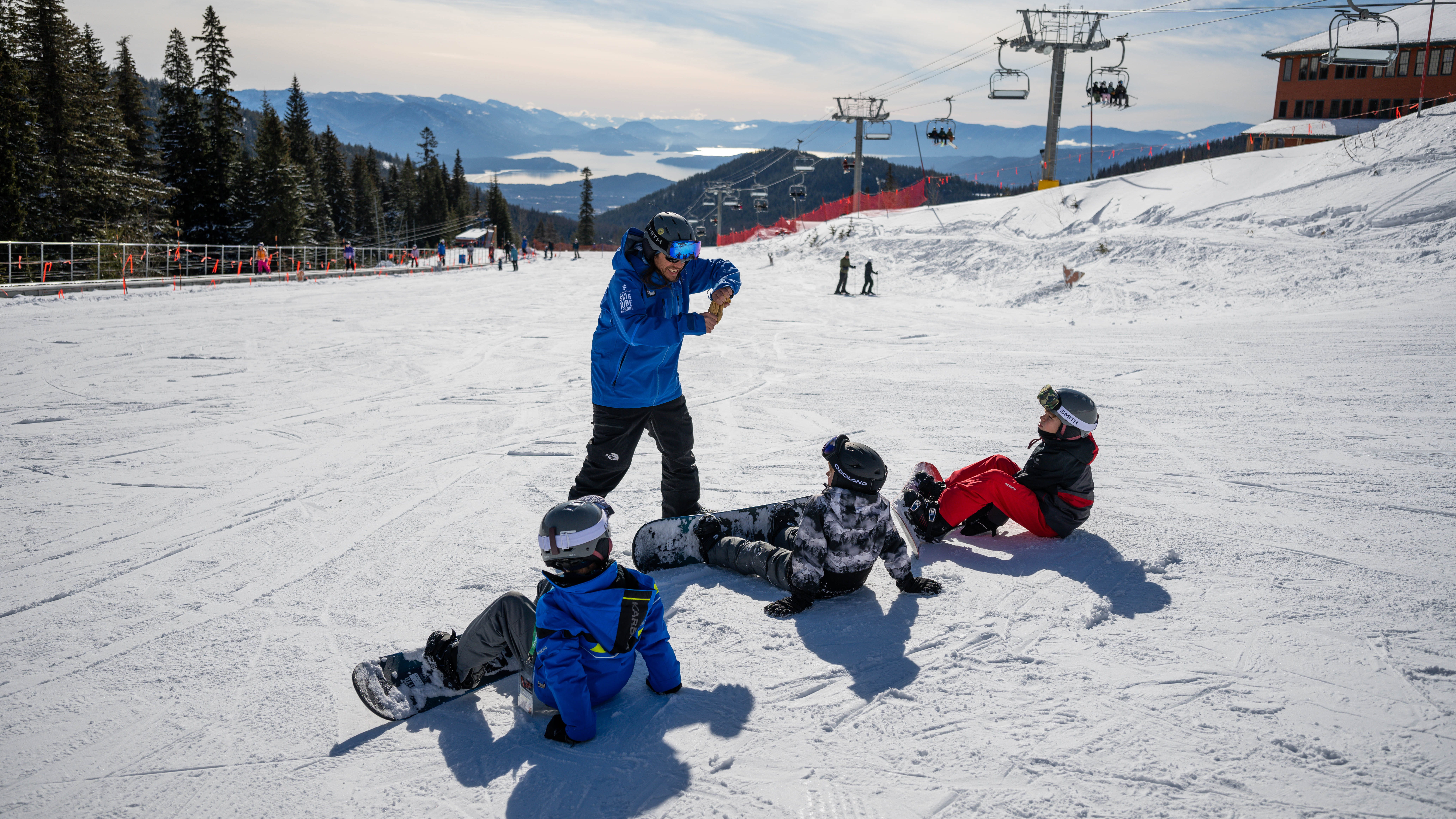 snowboard group lesson at Schweitzer