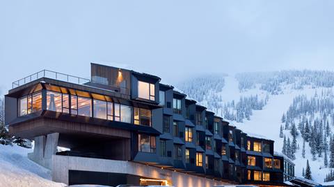 image of hotel at Schweitzer during winter