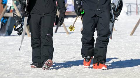 people walking in snow wearing gortex ski pants