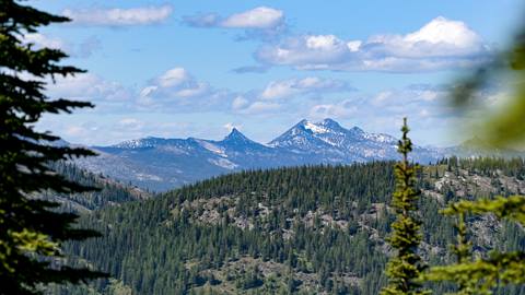 Summer view of the Selkirk Mountains north of Schweitzer