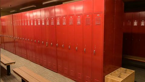 row of lakeview seasonal ski lockers for rent at schweitzer 