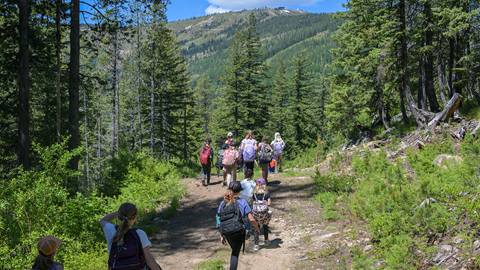 kids on hike at Schweitzer