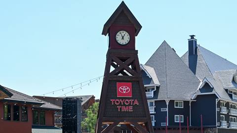 summer photo of the clock tower at Schweitzer
