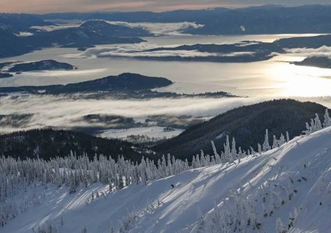 lake pend oreille from the top of lakeside chutes at Schweitzer