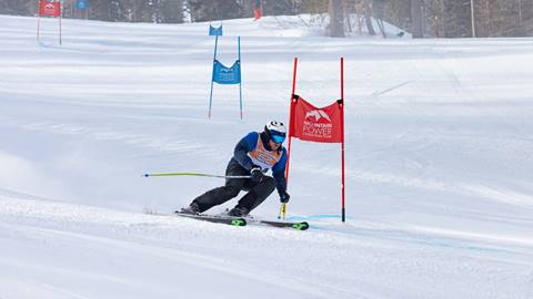 ski racer racing at Schweitzer