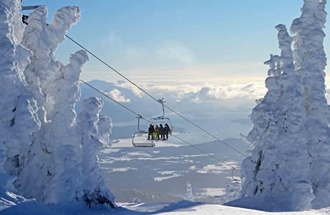 group on chairlift
