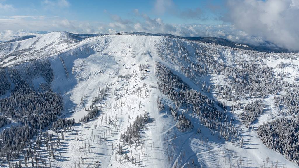drone view of the north bowl at Schweitzer