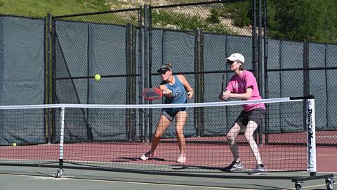 people playing pickleball