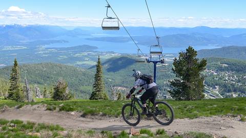 schweitzer mountain biking with lake view