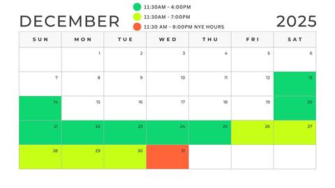Calendar of snow tubing at Schweitzer