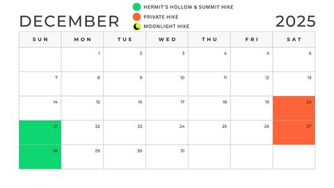 december dates for hosted snowshoeing hikes at schweitzer