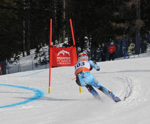 skier racing on a course