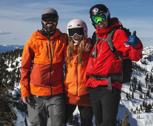 shannon and andy mahre with selkirk powder guide