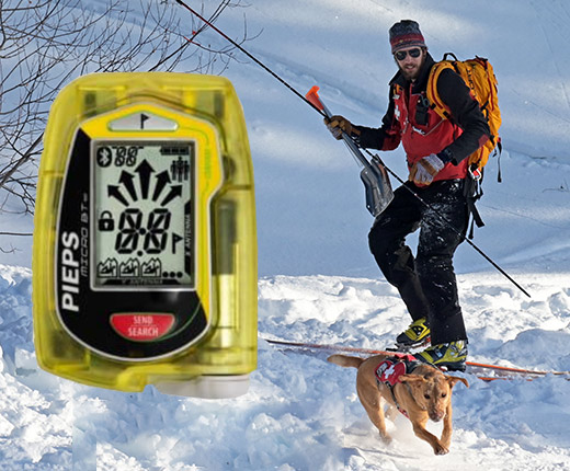 schweitzer ski patrol working to find a beacon on the snow