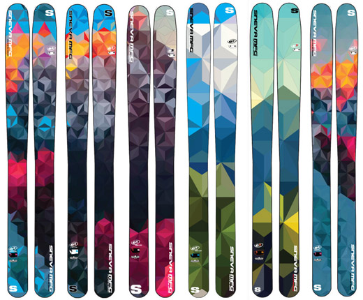 close up of sneva skis
