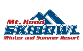 Red, white and blue Mt Hood Skibowl - Winter and Summer Resort logo
