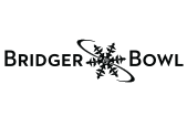 Bridger Bowl logo Black with snowflake