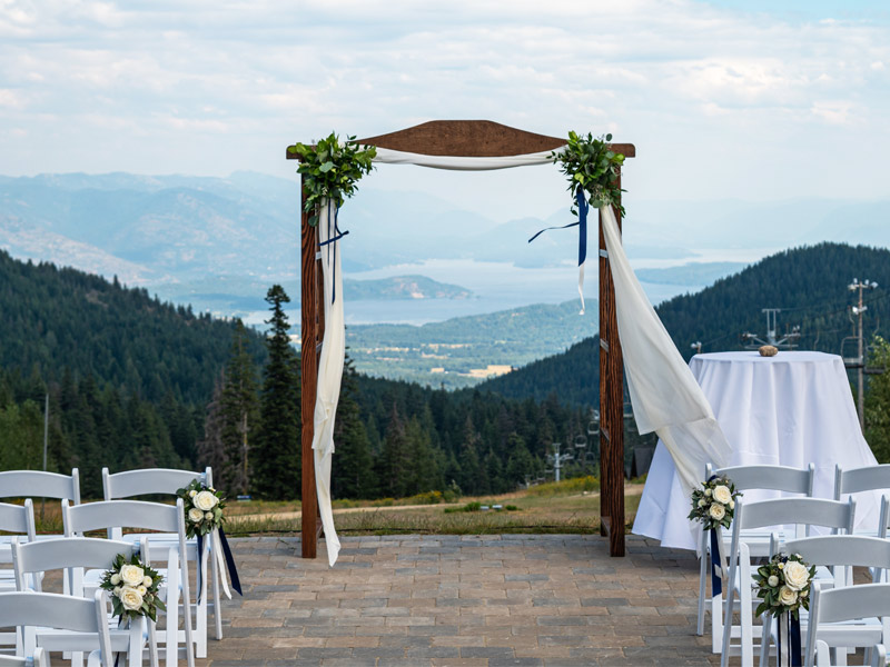 view of wedding patio on Musical Chairs