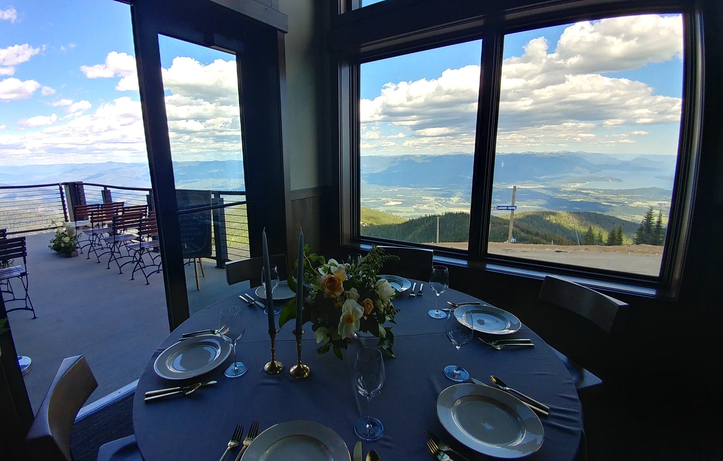 table with a view in Sky House
